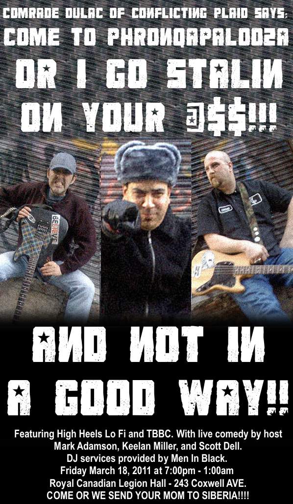 7:00pm - Saturday at 1:00am, Royal Canadian Legion Hall - 243 Coxwell AVE , Toronto, Ontario.